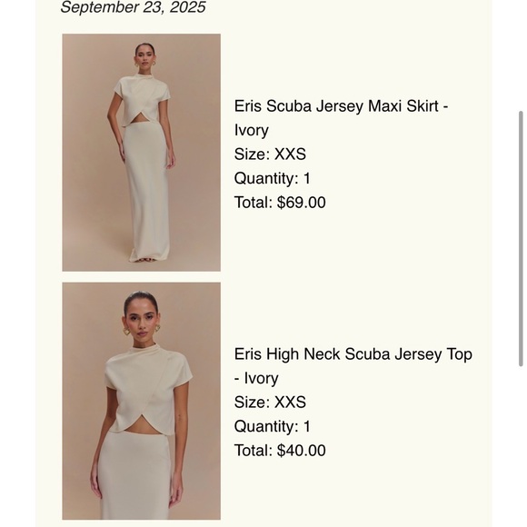 Meshki Cream Skirt Set - Picture 2 of 2